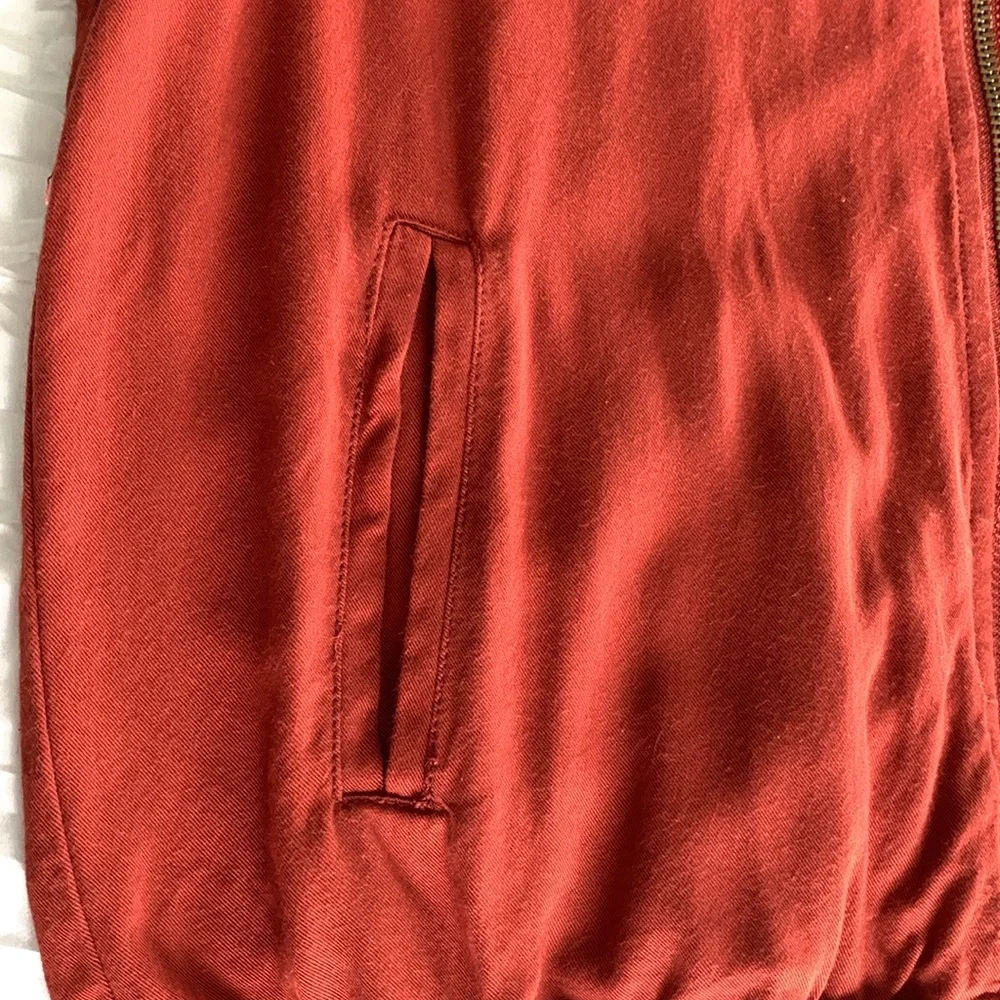 MAURICES Women’s Full Zip Bomber Jacket Rust Orange Thin Lightweight Elastic‎ XS